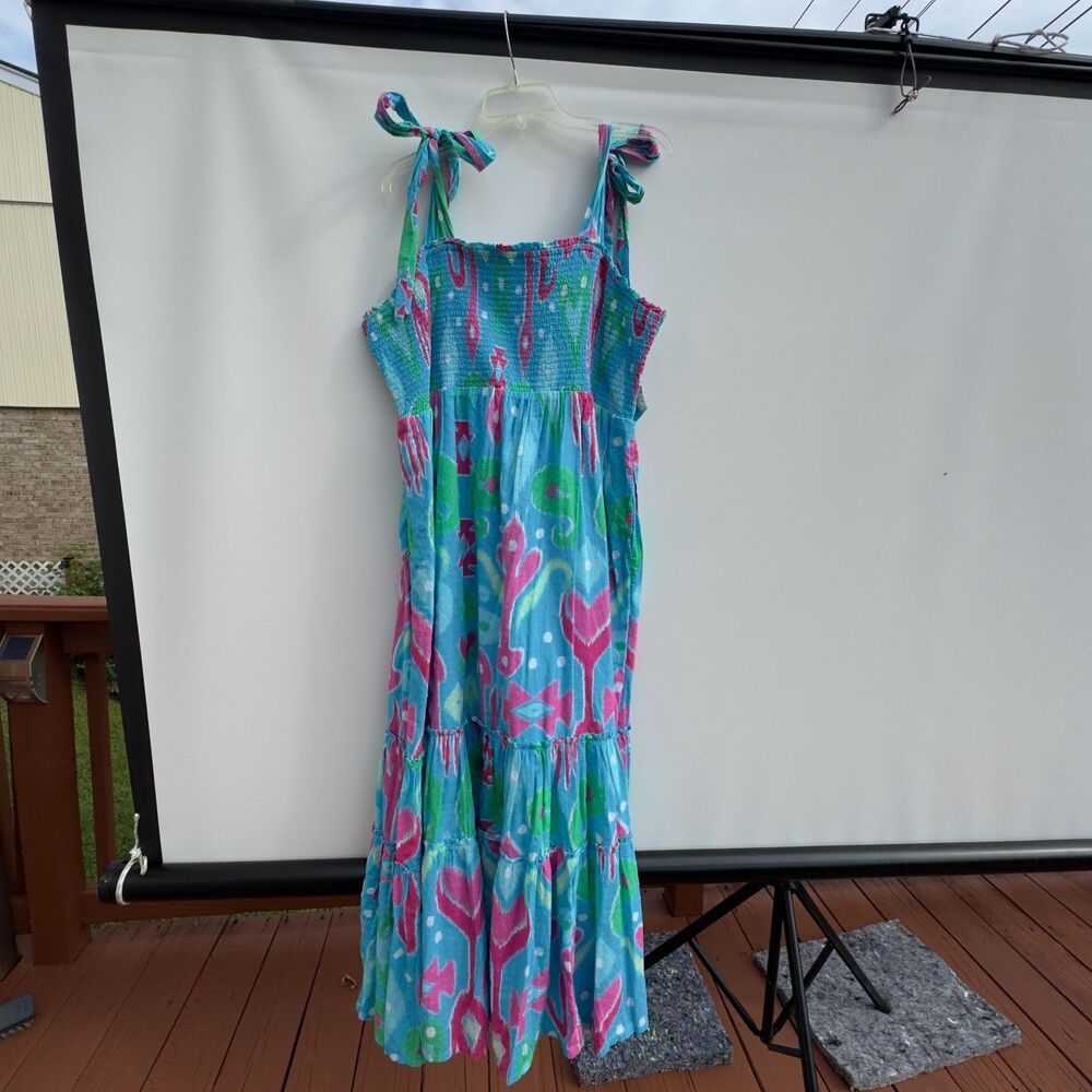 / Crown & Ivy Dress Summer Spring Colorful Tie-Shoulder Smocked Dress Sz 3X